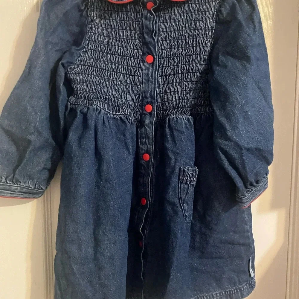 Vintage Gymboree Smocked Denim Dress